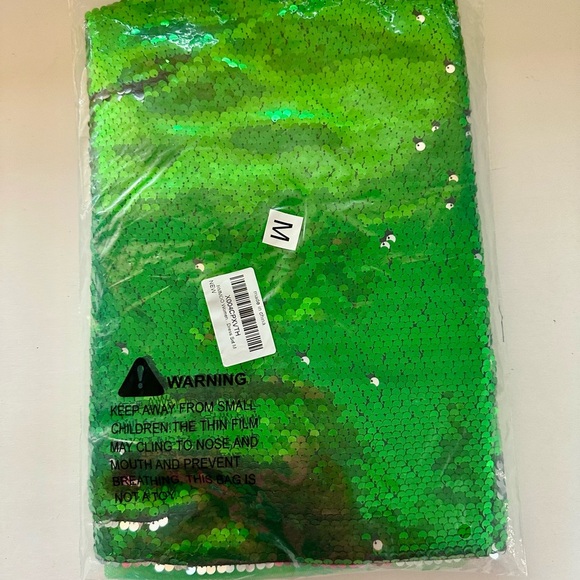 Emerald Green Sequins Medium Mini Halloween Costume Dress Set Brand New - Picture 8 of 8